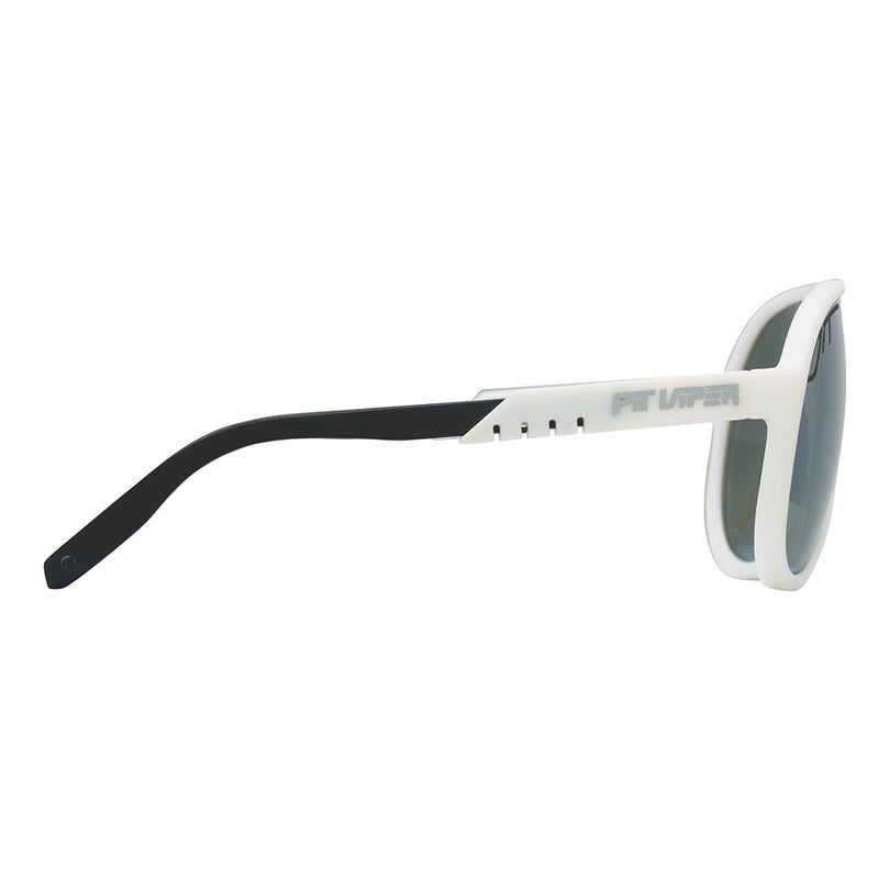 / Polarized Silver | file.JPG | The Miami Nights Jethawk from pitviper, white framed aviator sunglasses