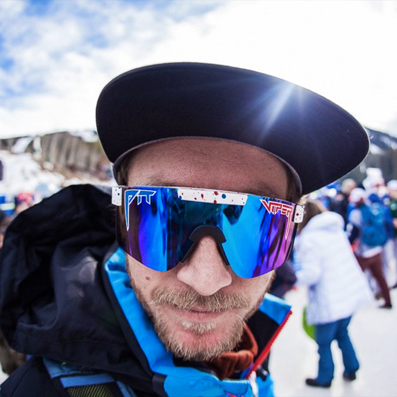 Narrow / Polarized Blue | this_one_actually.JPG
 | Man looking at the camera wearing The Merika Original from Pit Viper Sunglasses