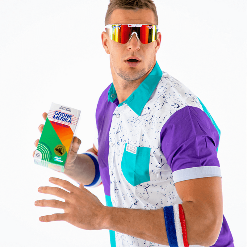 / Z87+ Rainbow | computer.JPG | Man pretending a box is a football wearing Pit Viper Sunglasses