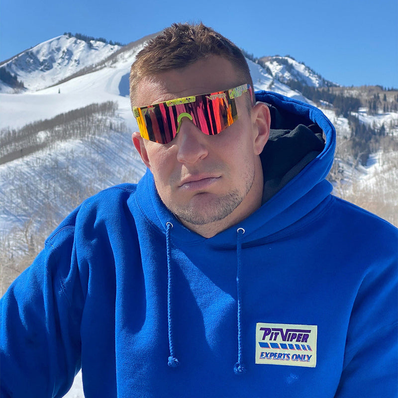 / Rainbow | corn_dog.JPG | Adult male wearing The 1993 XS from Pit Viper Sunglasses